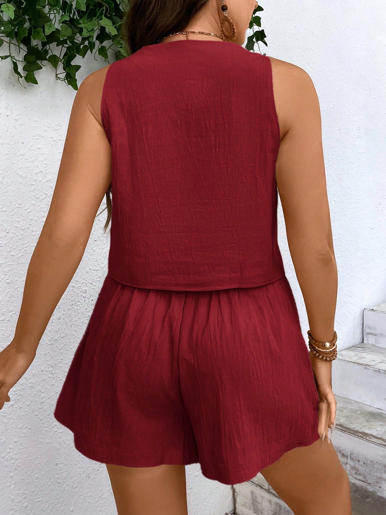 Conjunto feminino de short e jaleco Enne. Plus Size